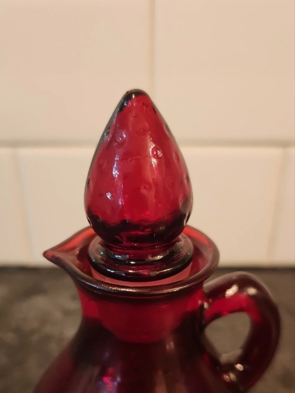 Avon Ruby Red Glass Cruet with Stopper